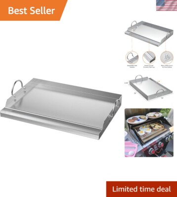 Versatile 23''x16'' Flat Top Griddle with Grease Groove - Perfect for Grilling