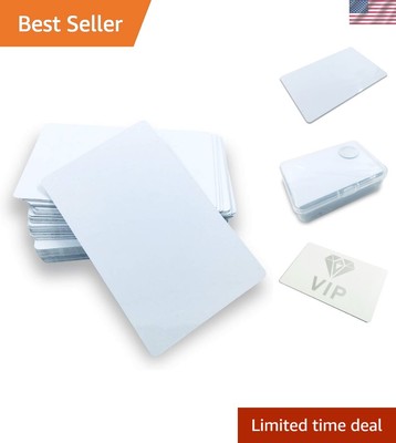 50pcs Pearly White Aluminum Business Cards 3.4x2.1x0.018 Inch for Sublimation