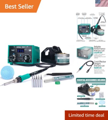 High Precision 75W Soldering Station with LED Display & Robust Metallic Design