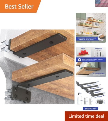Versatile Wall Mount Shelf Brackets - Complete Installation Accessories Included