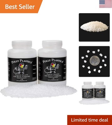 Polypropylene Plastic Poly Pellets - 2 lb Rock Tumbling Media for Enhanced Tu...