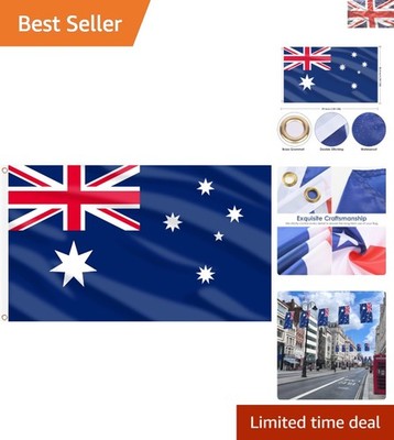 Patriotic Australian Flag 5ft x 3ft - Waterproof for Indoor & Outdoor Use