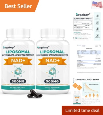 Liposomal NAD+ 500 mg Supplement, High Absorption, Boost NAD+ with TMG 250 mg...