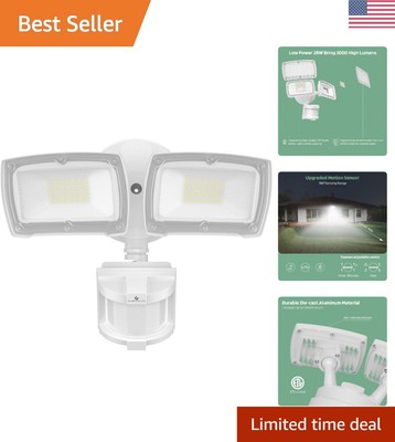 Premium Security Lights Motion Sensor Outdoor - 28W 3000LM - 2 Head Flood Light