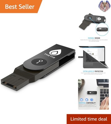 Universal U2F Security Key - Aluminum Folding Design - Multi-Platform - Durable