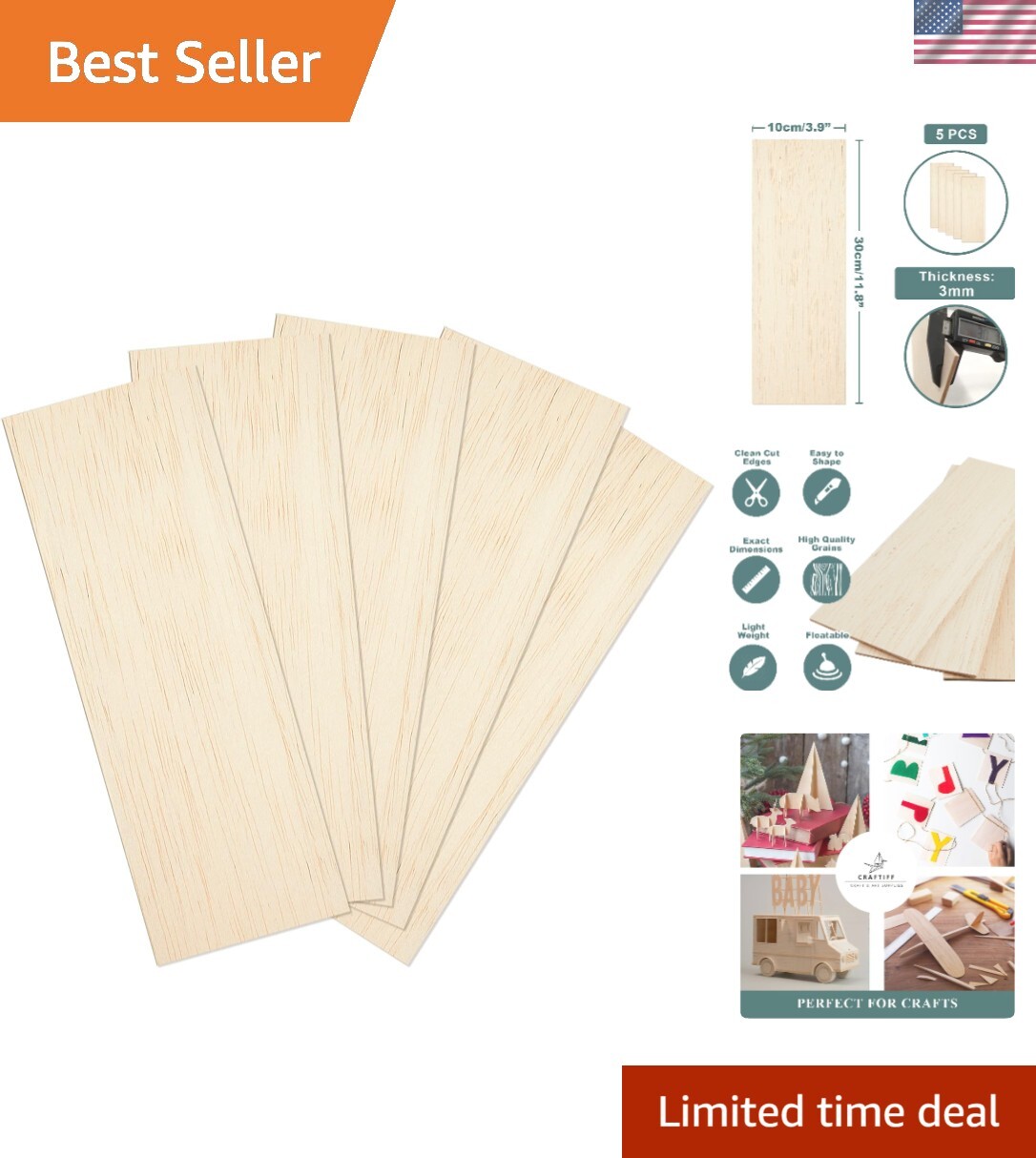 Balsa Wood Sheets 1/8