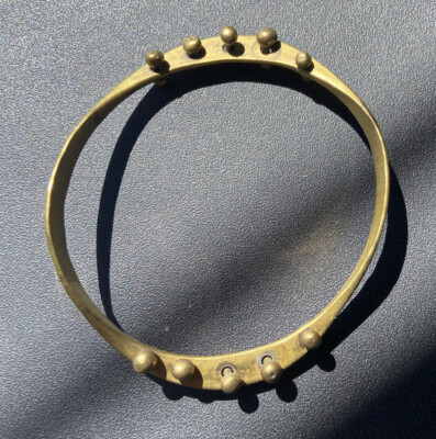 VINTAGE RARE 1960S ARTHUR KING ORGANIC MODERNIST BRASS DOUBLE SPORE BRACELET