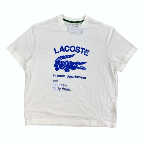 NEW Lacoste Crocodile Relaxed Fit French Short Sleeve T Shirt White Mens 2XL - 7