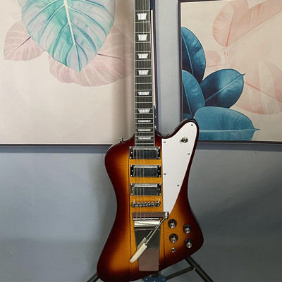 Factory Firebird VII 1963 Electric Guitar Solid Body Flame Maple Veneer Sunburst