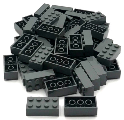 Lego 50 New Dark Bluish Gray Bricks 2 x 4 Stud Building Blocks Pieces Parts