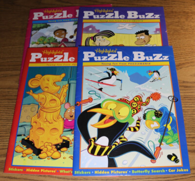 Highlights Puzzle Buzz Magazine Lot of 4 - 2007 2009 Stickers No Writing