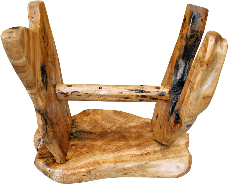 Cedar Roots Wooden Stool Naturally Shape 10" X 13.5 X 12.2 H, Wood Stump Side Ta
