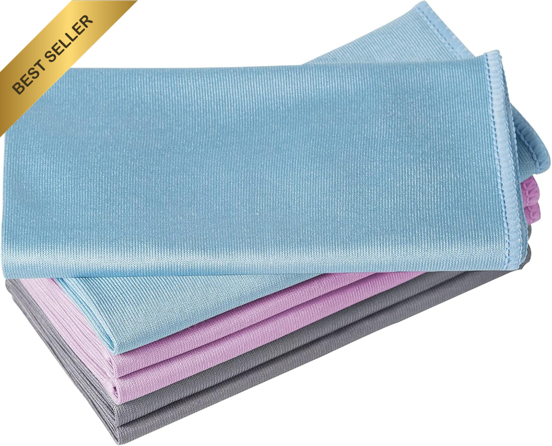 6 Pack Microfiber Glass Cleaning Cloth, 16 Inch X 16 Inch, Lint Free Quickly Cle