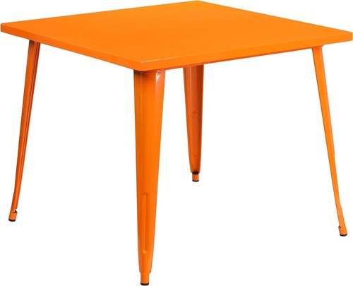 Pre-owned Flash Furniture Parker Commercial Grade 35.5" Square Orange Metal