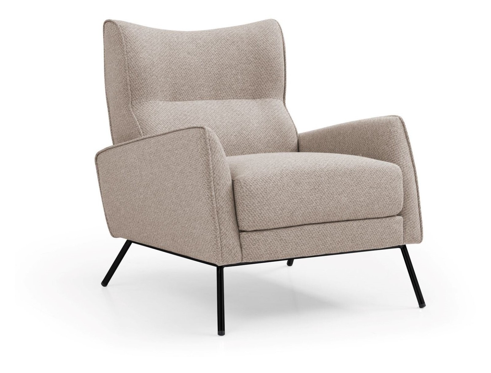Chloe Cream Multi Jacquard Modern Accent Chair with Piping