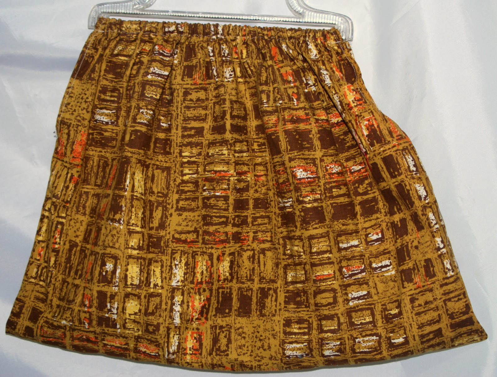 Vintage Yarn Bag Carrier Knitting Standard Textile Co Plastic Handles Brown Gold