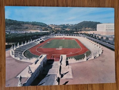 Vintage Italy Postcard Rome Olympic Marble Stadium ''Stadio dei Marmi'' 1970s