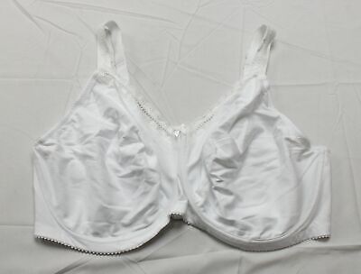 Miss Mary Of Sweden Women's Underwired Cotton Comfort Bra JM6 White Size 48G NWT