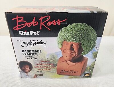 Bob Ross Chia Pet The Joy of Painting Handmade Planter 