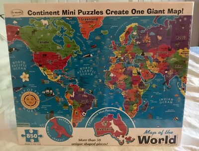Re-marks Map of the World - Country Mini Puzzles Create One Giant Map 850 piece