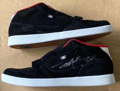 DC LANDAU MID S DW 303431~Black / White / Red Leather Skate Shoes-Size UK 7-NEW