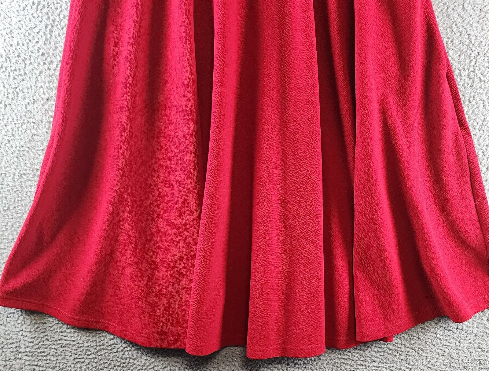 White Mark Plus Size Flared Midi Skirt Women's 1XL Red Pull On Style 2 Pockets - Picture 8 of 13