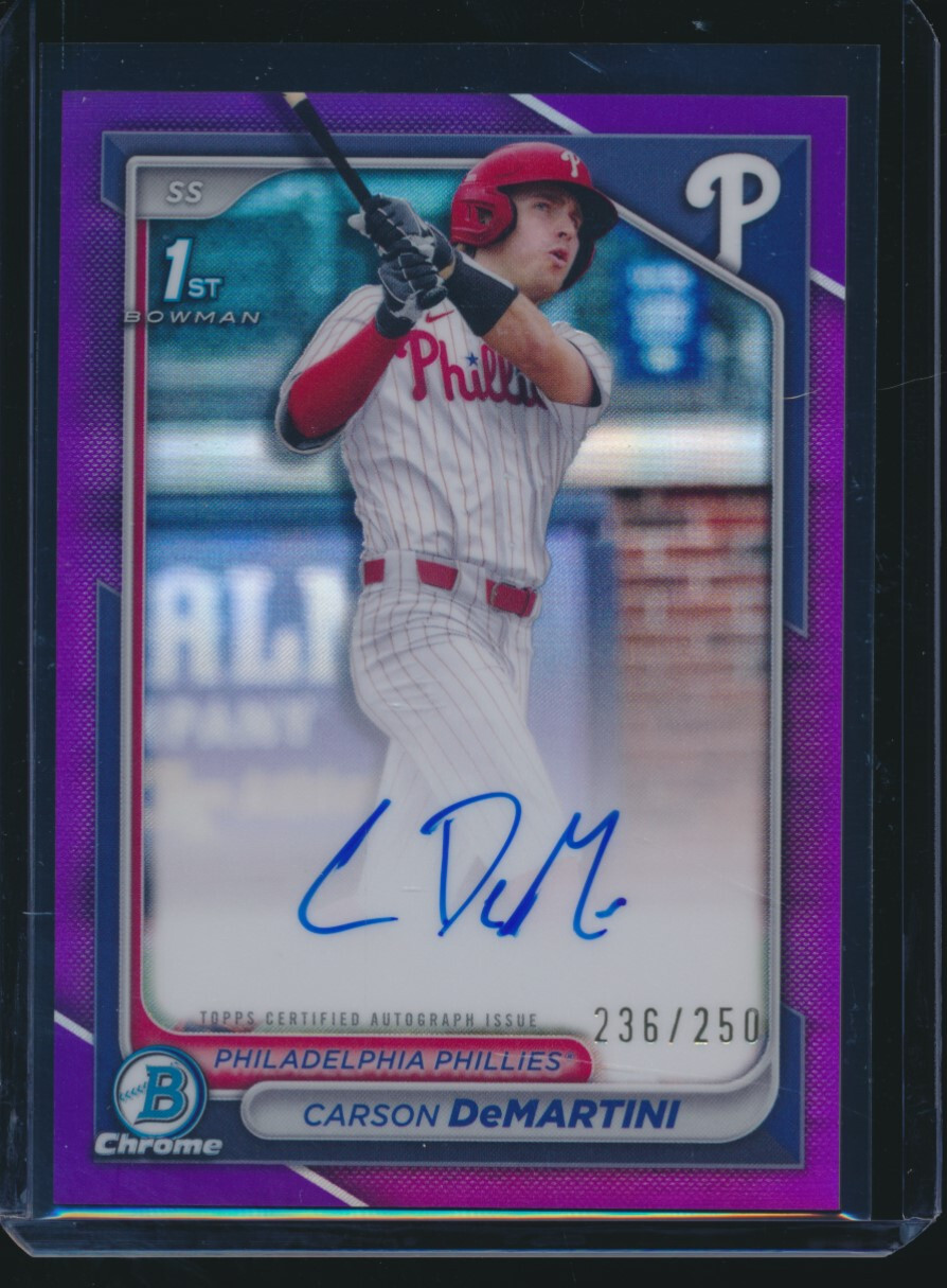 CARSON DEMARTINI AUTO 1st 2024 Bowman Chrome PURPLE