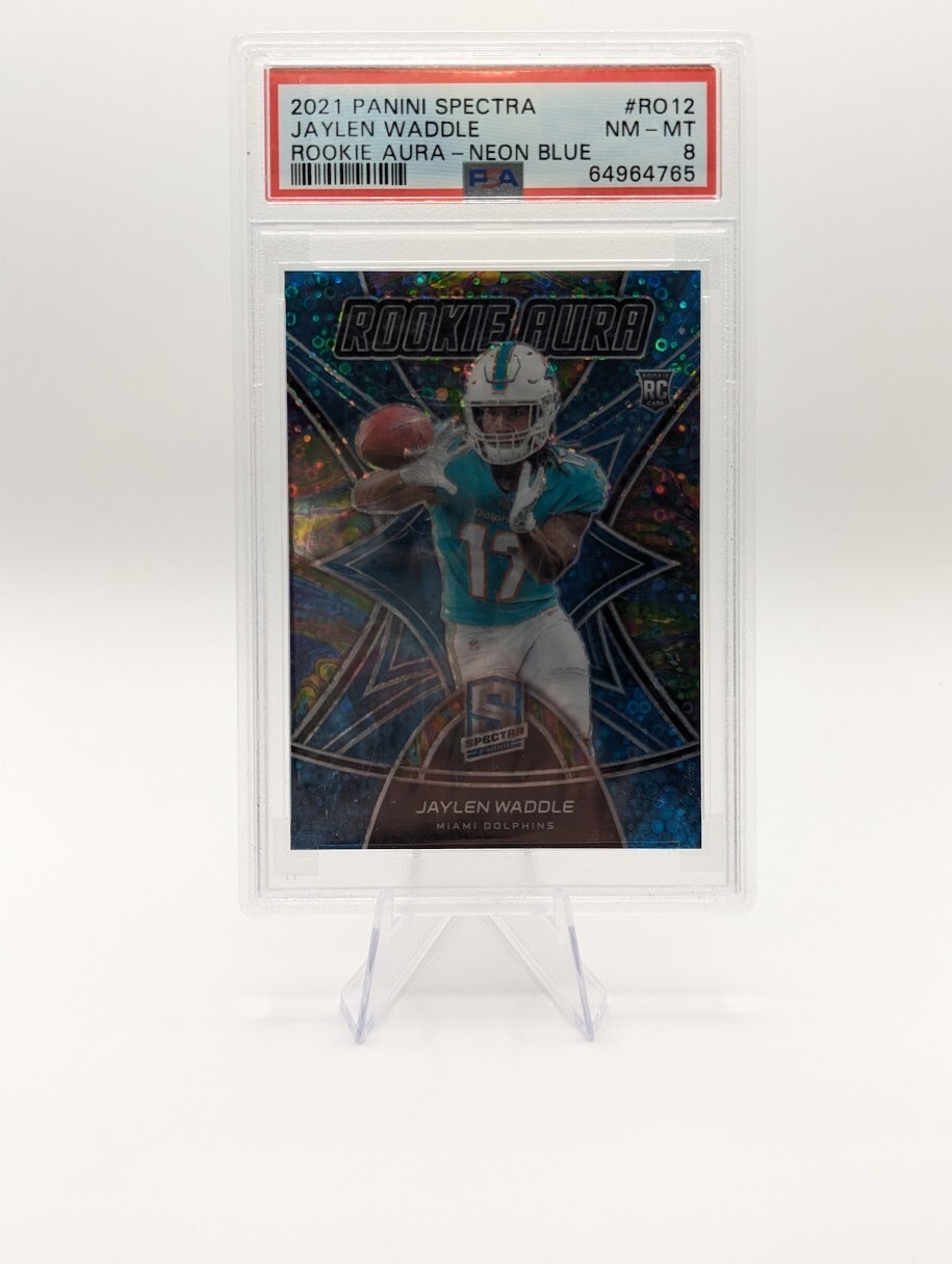 Jaylen Waddle 2021 Panini Spectra RC Rookie Aura Neon Blue