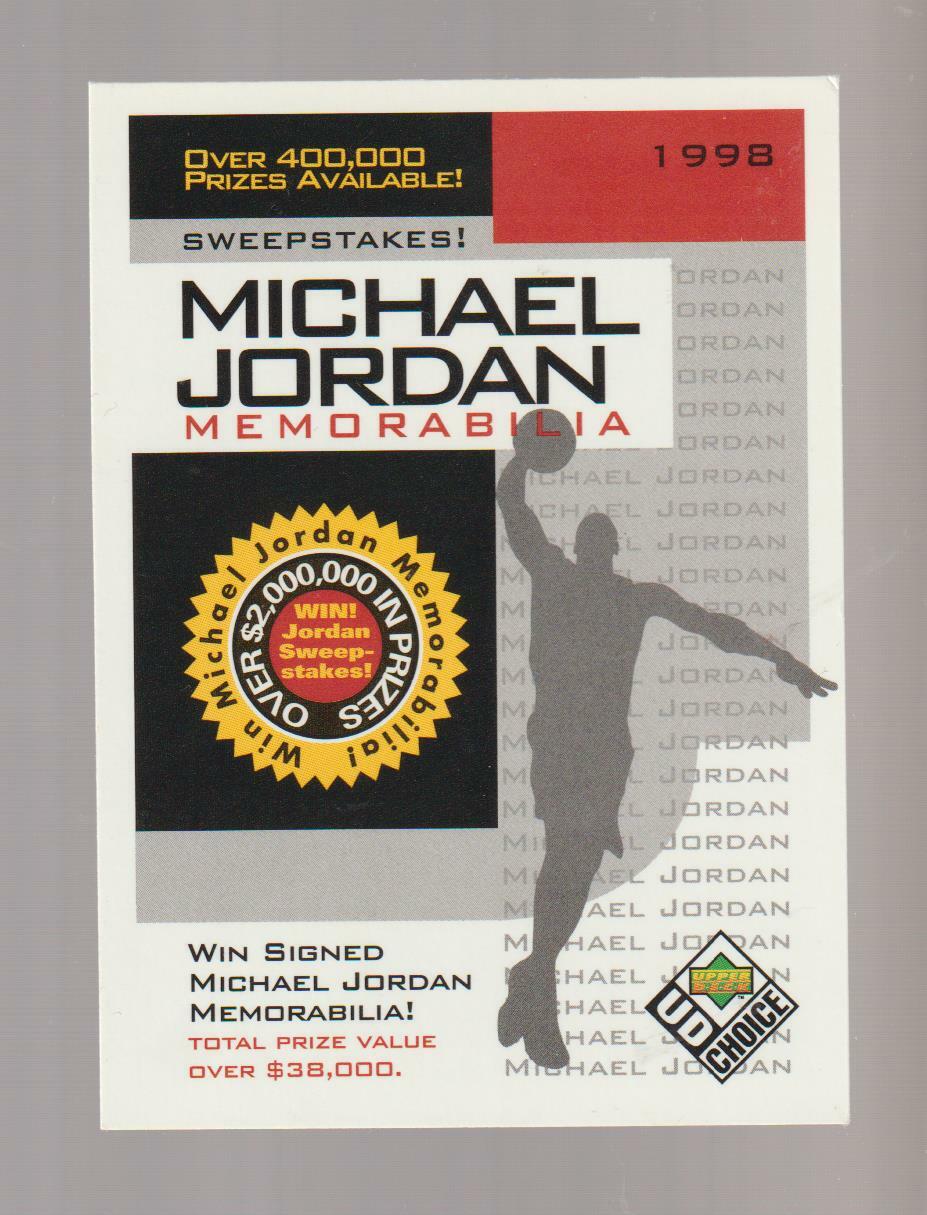 1998 Upper Deck UD Choice #SW1 Michael Jordan sweepstakes