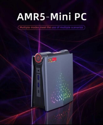 Gaming Mini-PC. OUVIS AMR5 Version 2024. AMD Ryzen 7 5700U, 4.3 GHz. 16 + 512 G