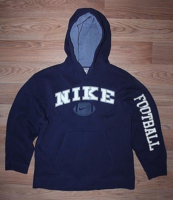 Nike Football NavyWhiteGray Pullover Hooded Sweatshirt Size M40101241