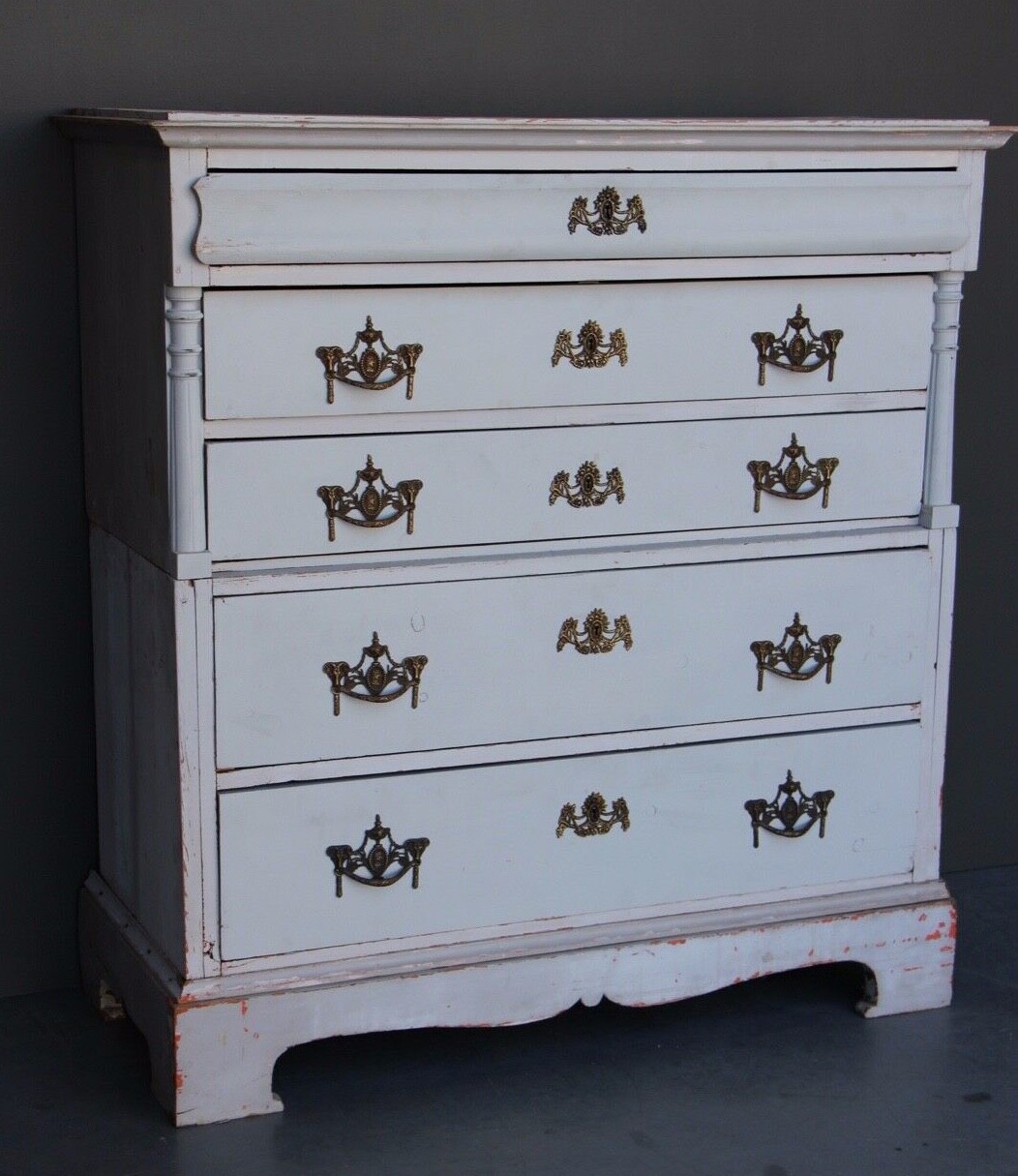 Antique Gustavian Chest Of Drawers Provincial Painted Tallboy