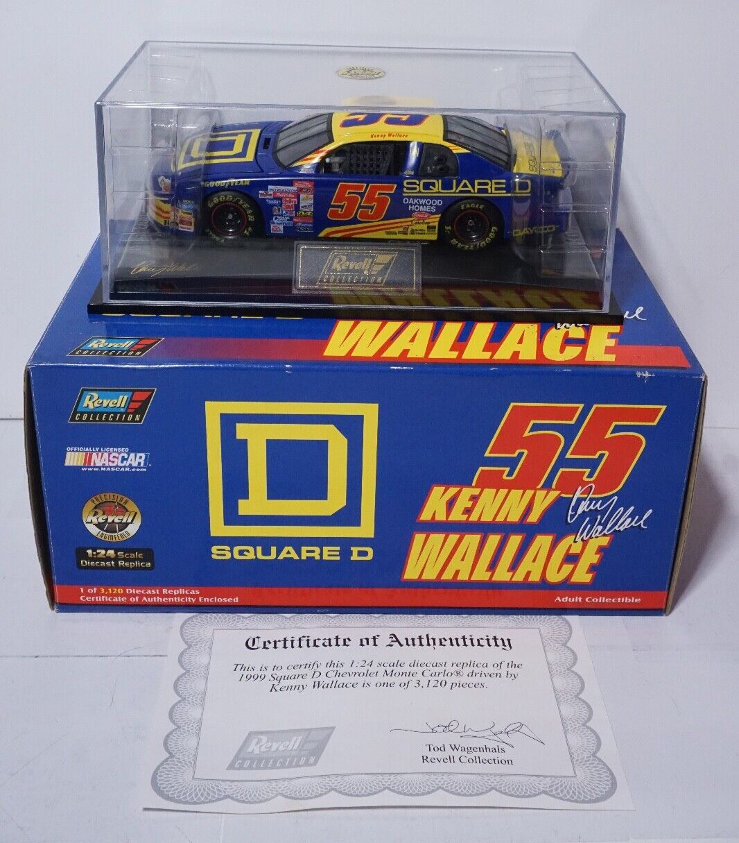 1999 Revell NASCAR #55 Kenny Wallace SQUARE D Monte Carlo Diecast