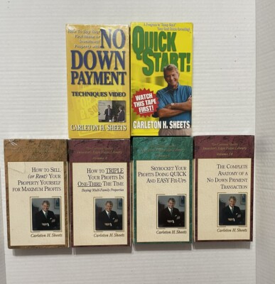 Carleton Sheets No Down Payment VHS Set Of 6 Videos Real Estate Investing 