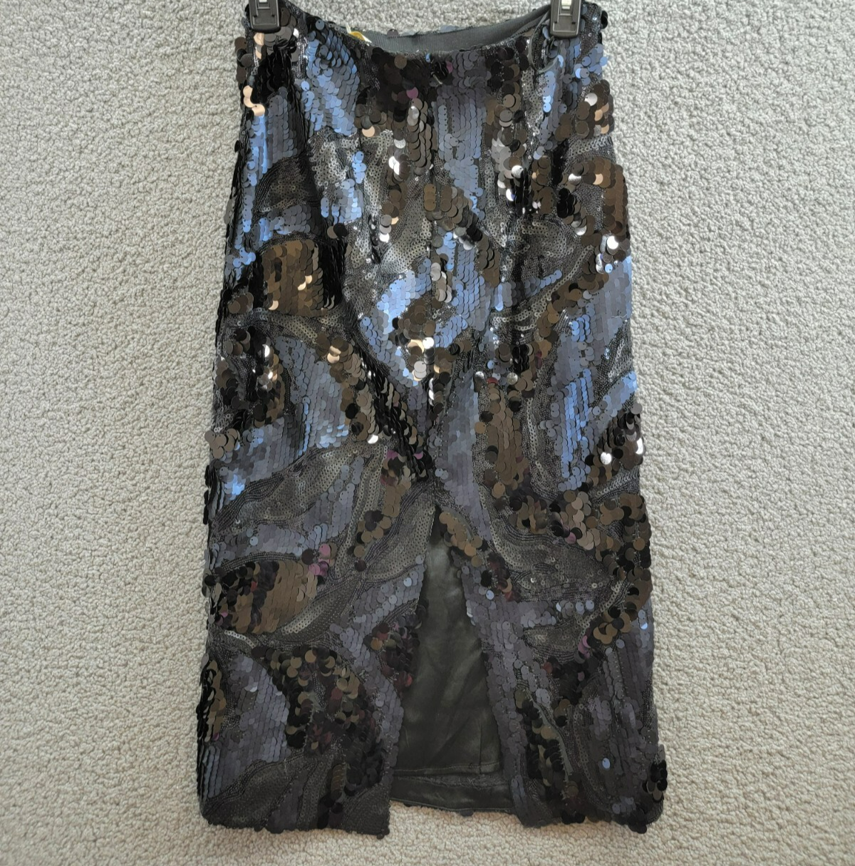 Ramy Brook Stanley Donnelly Sequin Midi Skirt Women's 4 Black Back Zip Closure - Picture 9 of 15