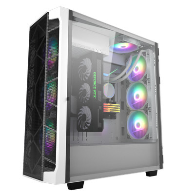 Segotep Phoenix T1 PC Gaming Case E-ATX ATX White Full Tower Cable Management