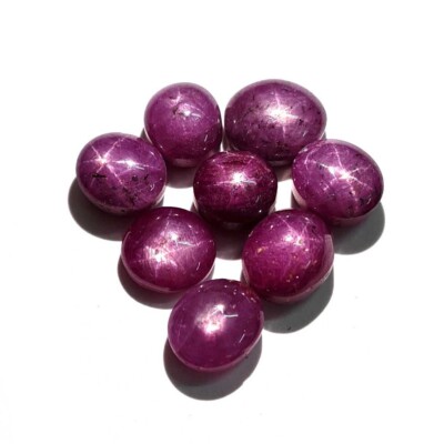 Natural Ruby Star Oval Cabochon Loose Sone Lot 2 Pcs 8*9-9.50*11 MM 13 CT