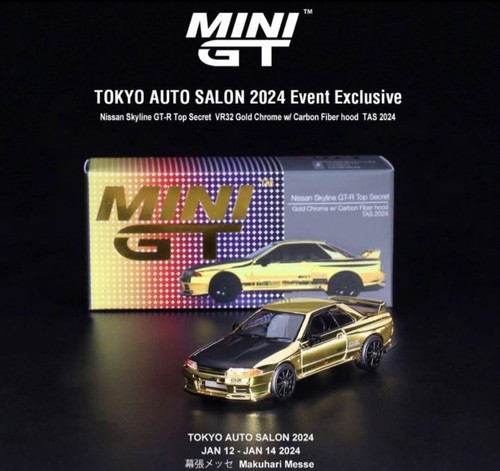 MINI GT Nissan Skyline GT-R Top Secret Gold Chrome TOKYO MINI GT Nissan Skyline GT-R Top Secret Gold Chrome TOKYO