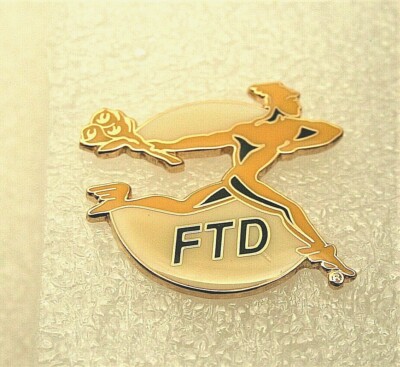 FTD Hermes Logo Flower Employee Promo Pin NOS New 2010's