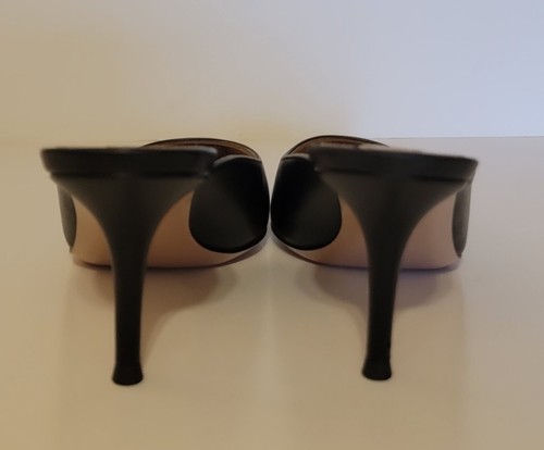 Pre-owned Gianvito Rossi Pointed-toe Leather Heeled Mules Nappa Black Eu 37 Sz 7