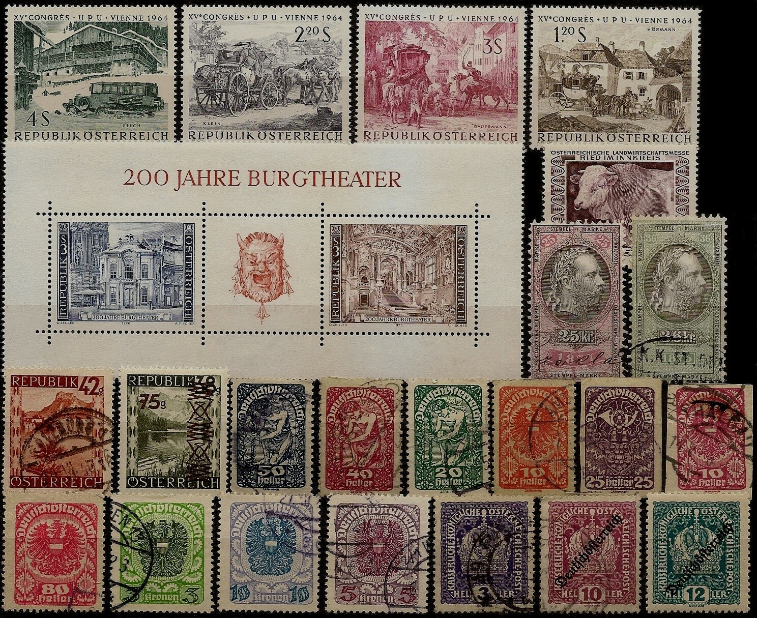 Kleines Lot Briefmarken AUSTRIA K. K. Revenues Deutschösterreich Republik...