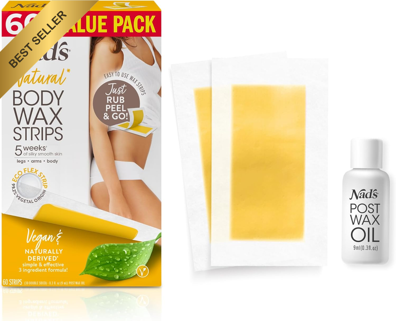 Natural Body Wax Strips 60Pk Value Pack
