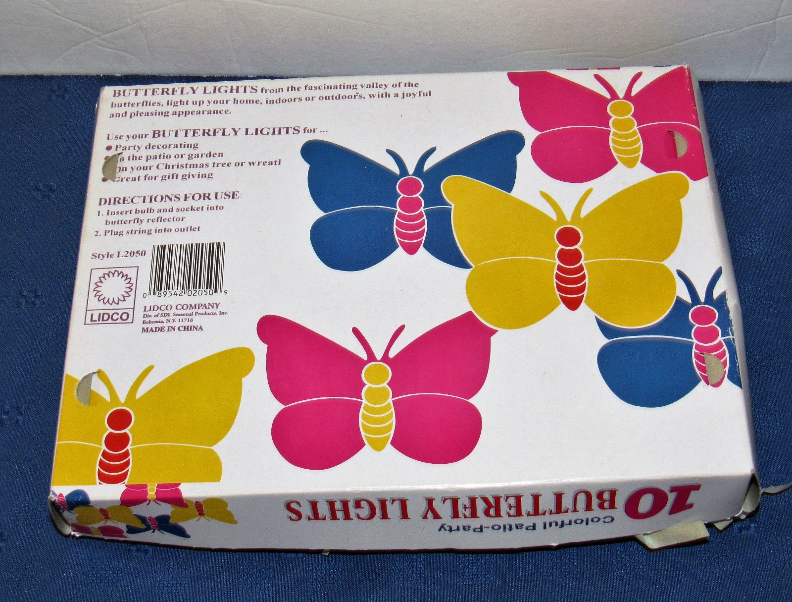 LIDCO Butterfly Colorful Patio Party Outdoor String Lights 10 NIP Free Shipping