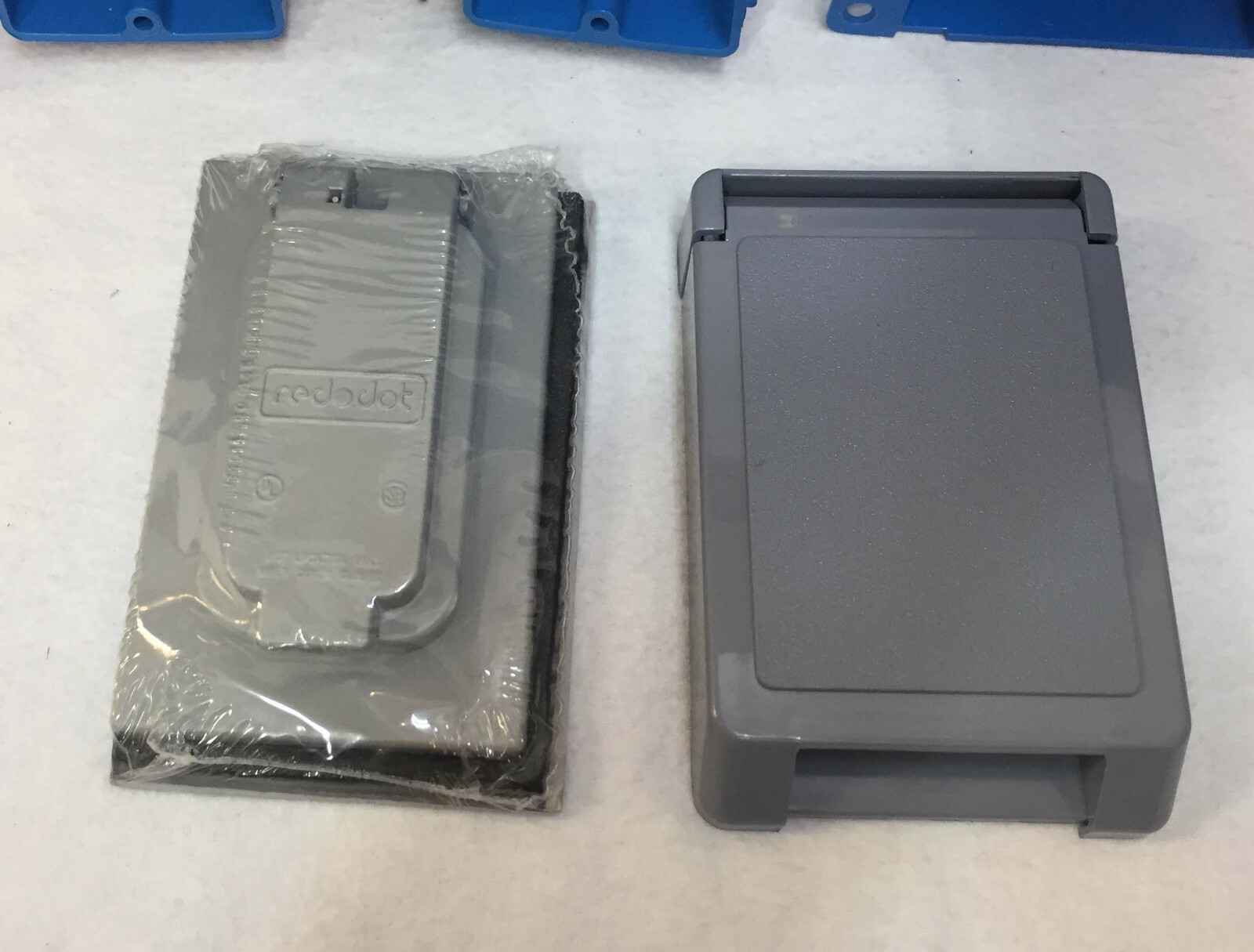 Electrical Gang Box Lot 12 Single Double Outlet Light Switch Covers Blue Plastic