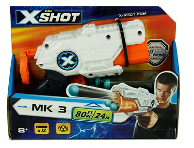 NEW Foam Toy Soft Dart Gun Blaster X-Shot MK 3 by ZURU 12 Darts