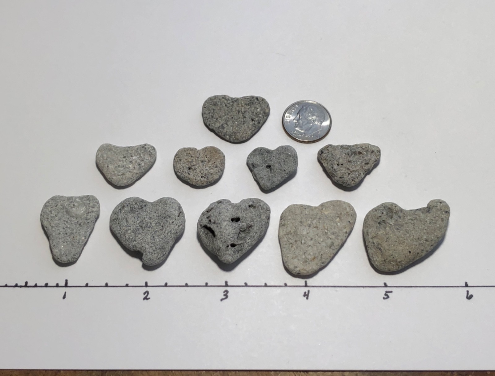10 Naturally Heart Shaped Beach Stones.5-1
