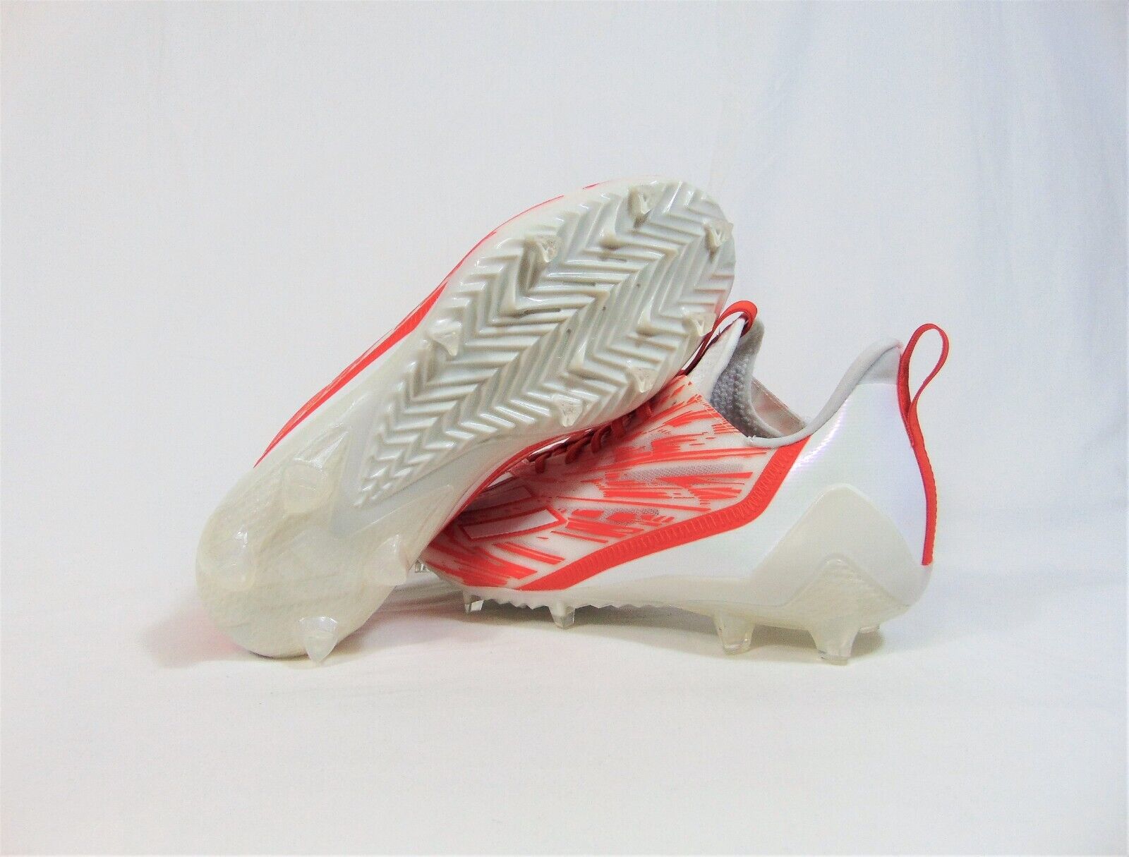 Adidas Adizero 12.0 White Orange Lacrosse Football Cleats Sz Adidas Adizero 12.0 White Orange Lacrosse Football Cleats Sz