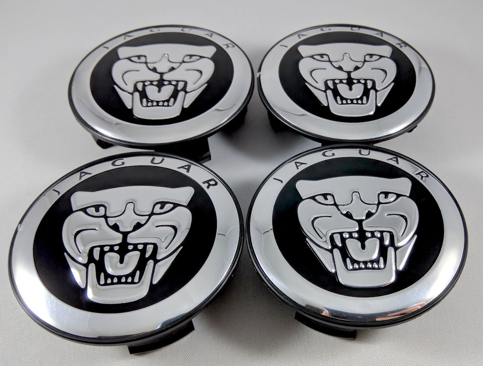 4pc Set Jaguar Black Cat Center Wheel Hub Caps Stype Xtype Xjr Xf Xj
