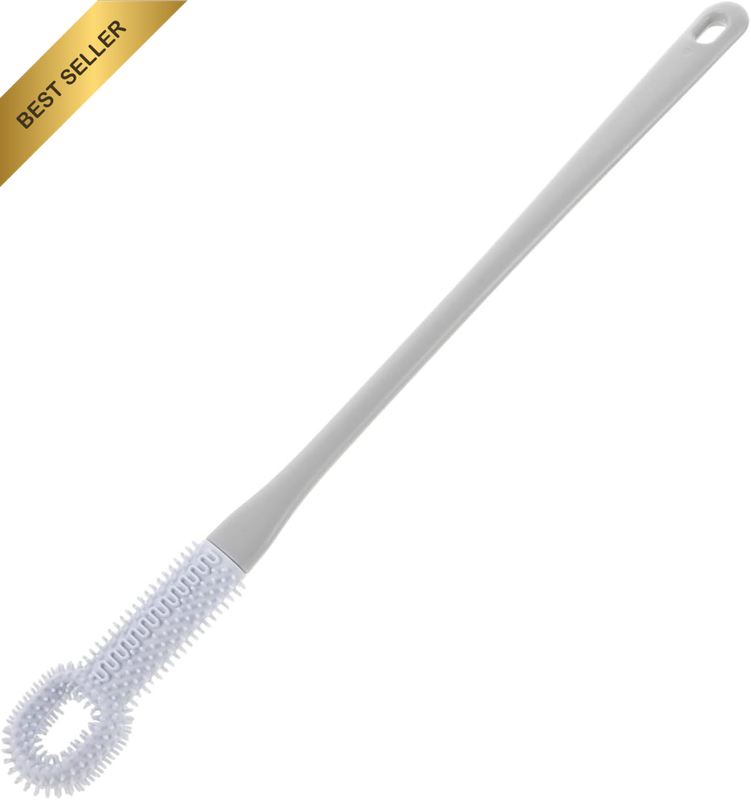 Foot Scrubber Brush with Long Handle for Shower, Soft Silicone Toe Cleaning Brus