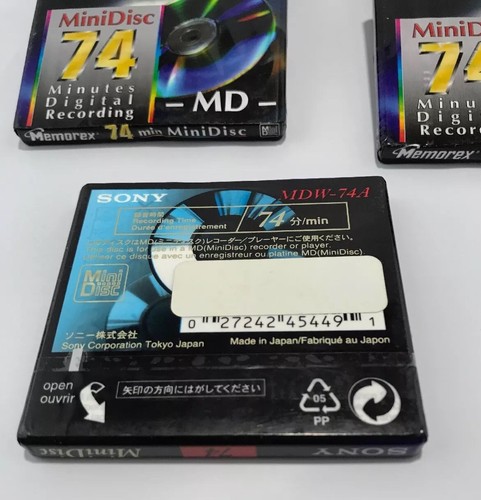 8 Memorex Blank Recordable MiniDiscs 74 Mins - With 1 Sony 74 MD- New Sealed